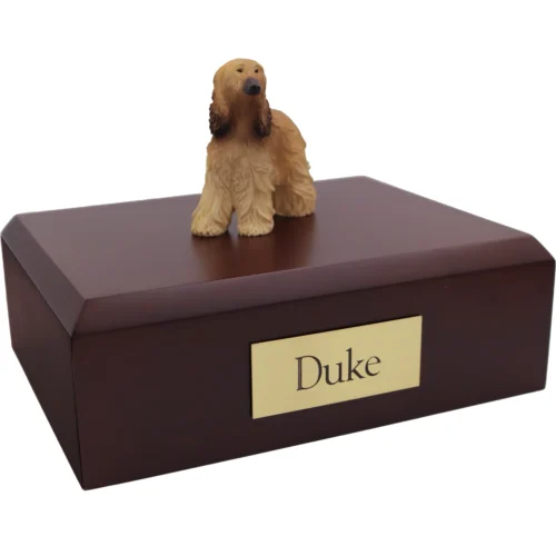 Afghan Hound dog figurine wood memorial cremation urn