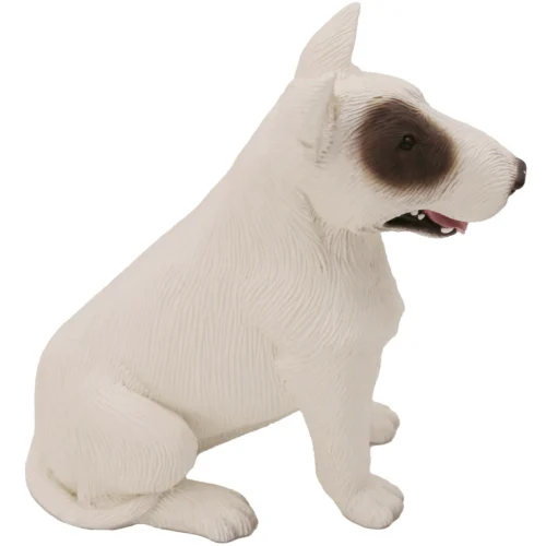 White Bull Terrier side view dog figurine for cremation urn