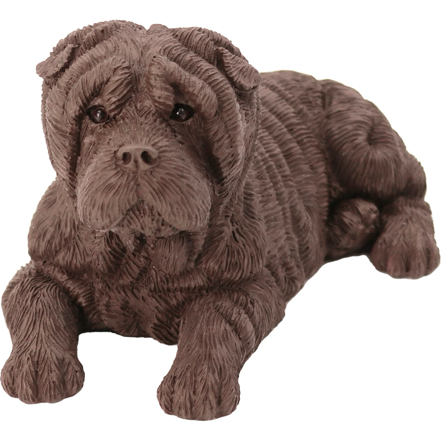 Chocolate Shar Pei front view dog figurine for cremation urn