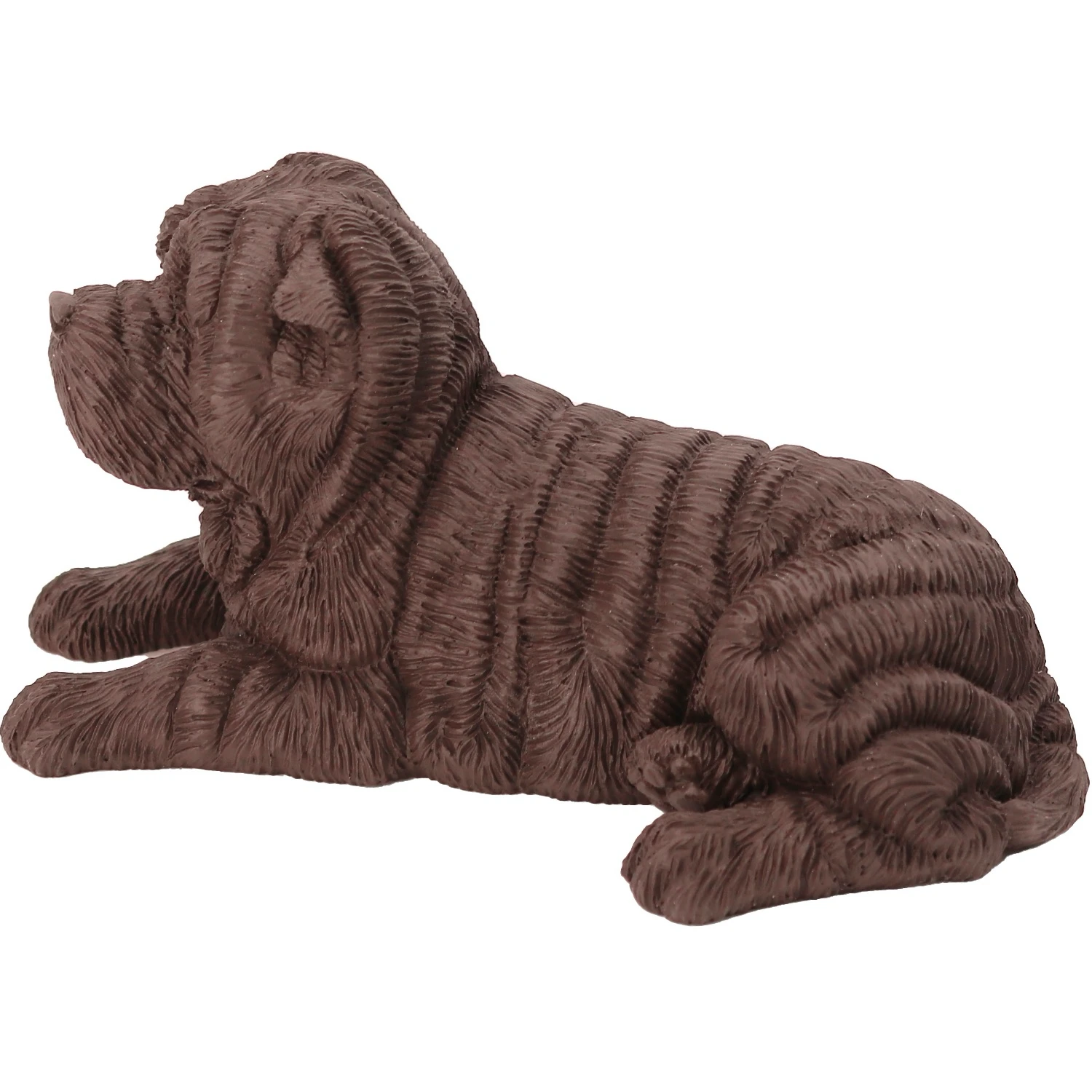 Chocolate Shar Pei side view dog figurine for cremation urn