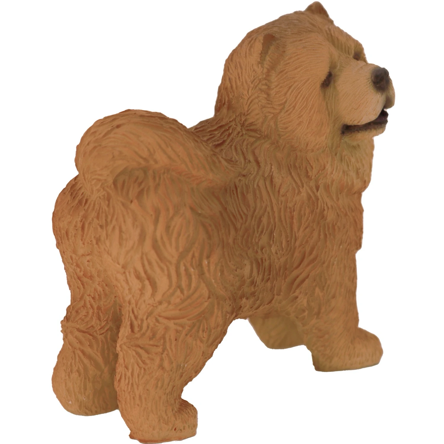 Standing red Chow Chow dog figurine for cremation urn, back view