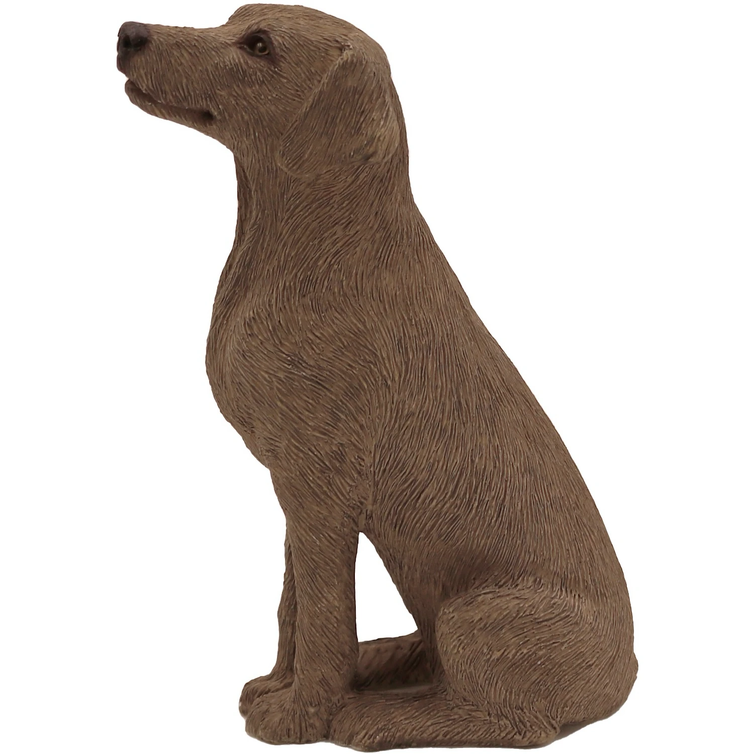 Sitting Weimaraner dog figurine for cremation urn, side view