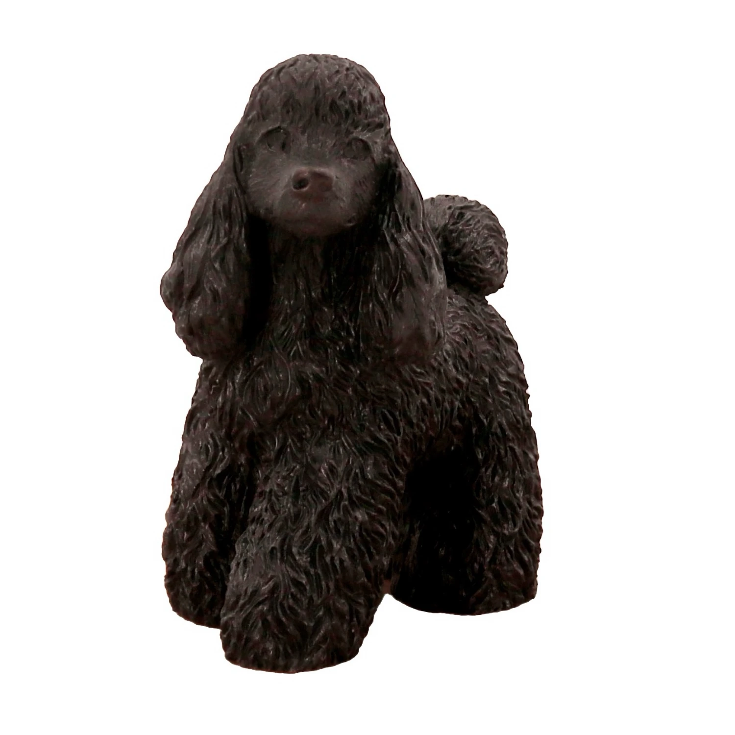 Standing black Poodle dog figurine for cremation urn