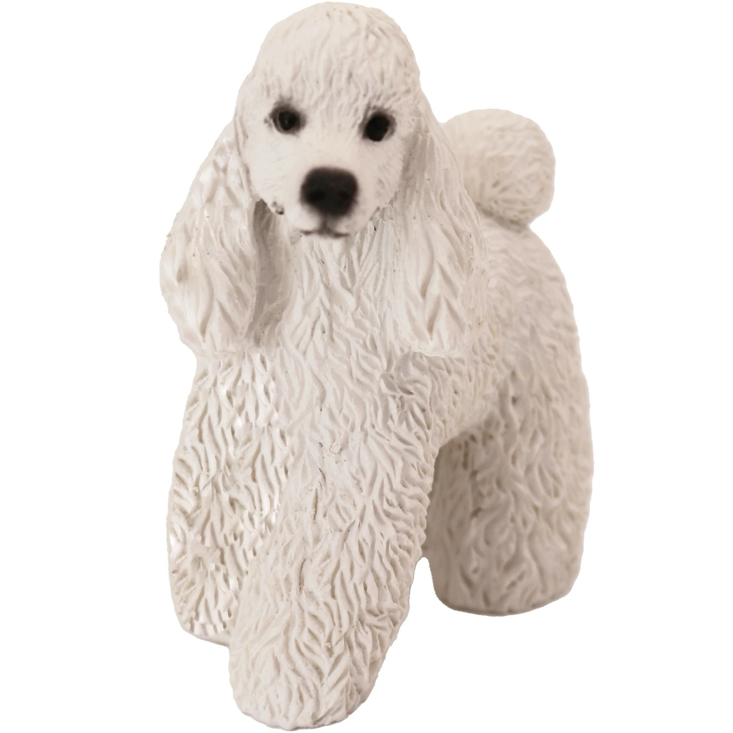 Standing white Poodle dog figurine for cremation urn