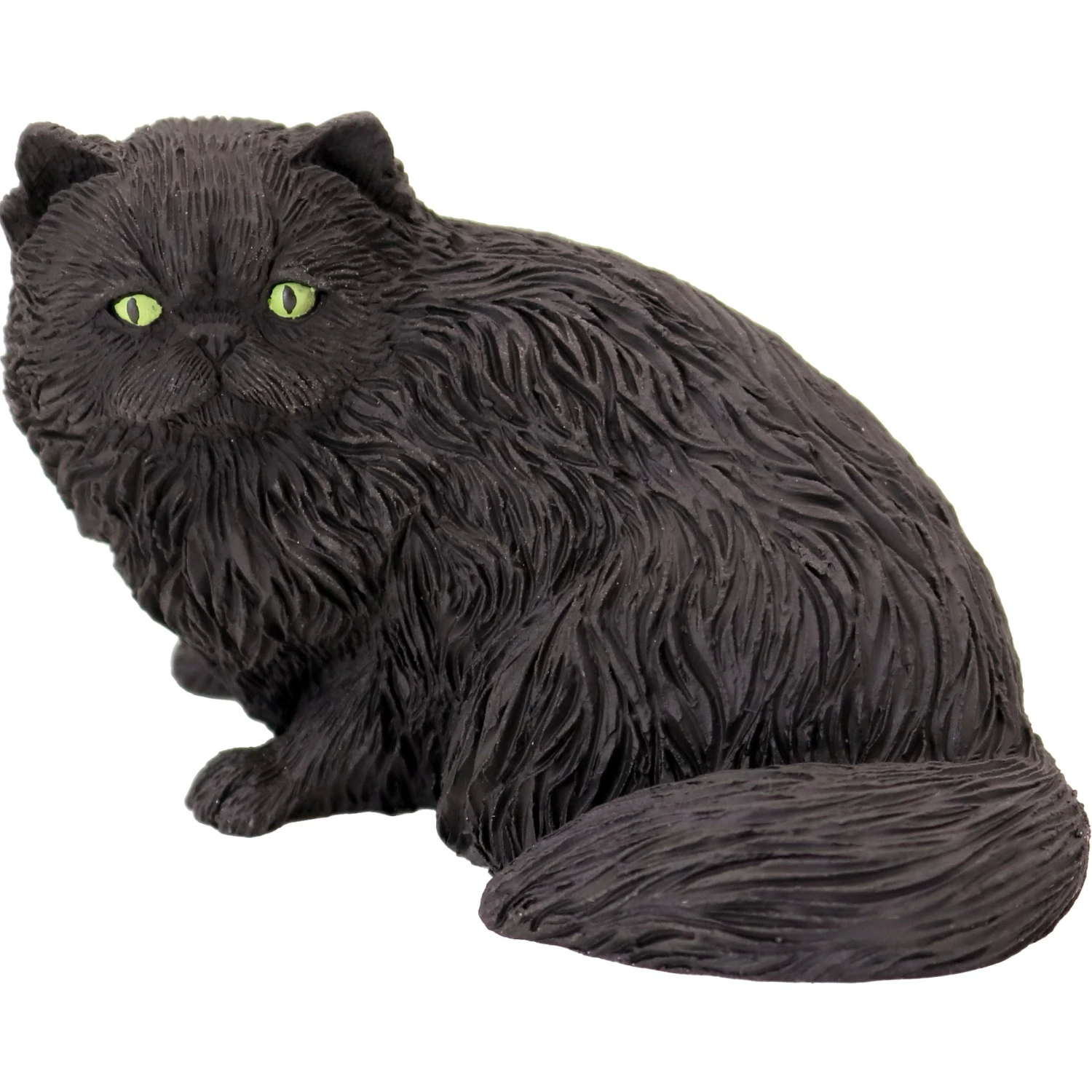 Black Persian cat figurine for cremation urn
