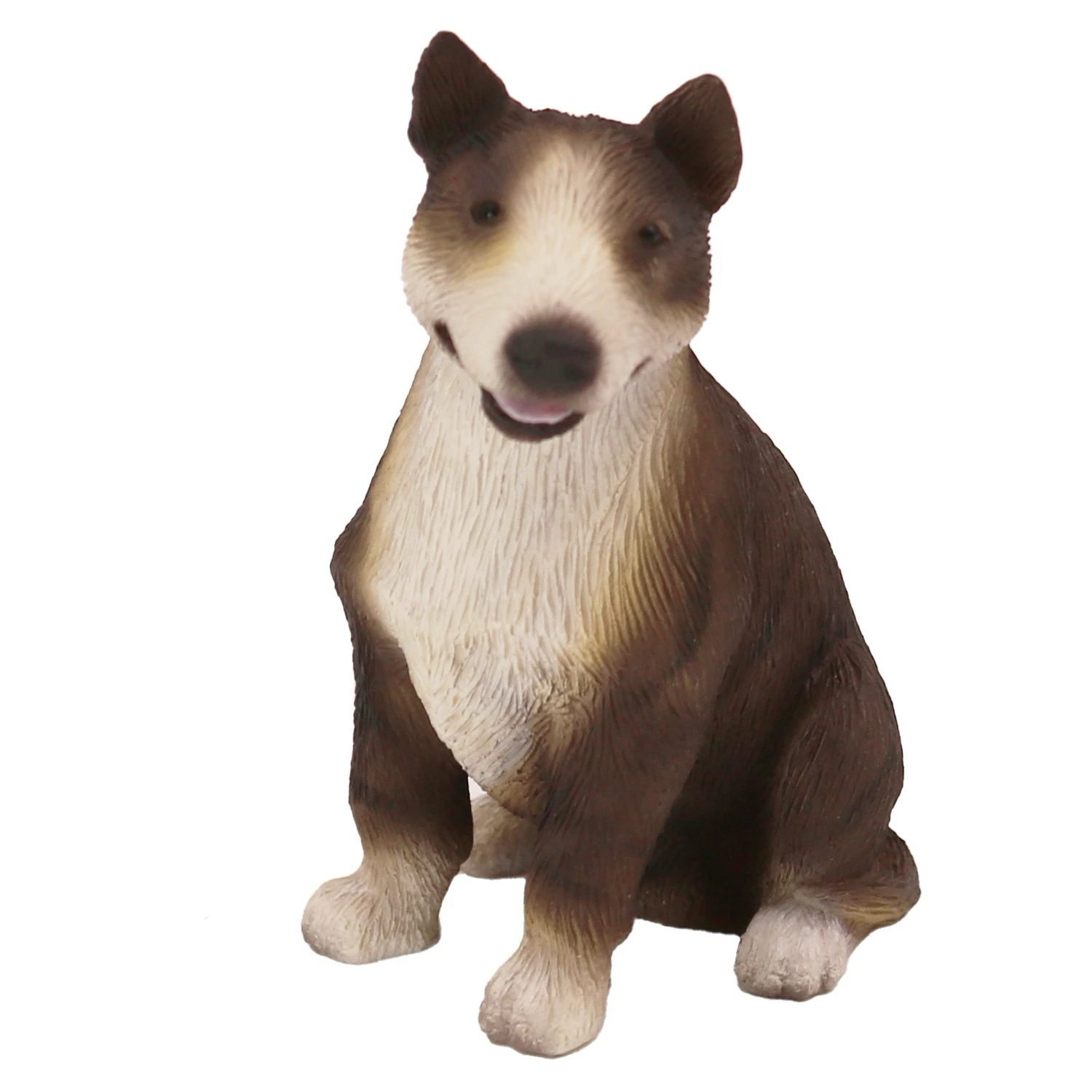 Brindle Bull Terrier dog figurine for cremation urn, front view