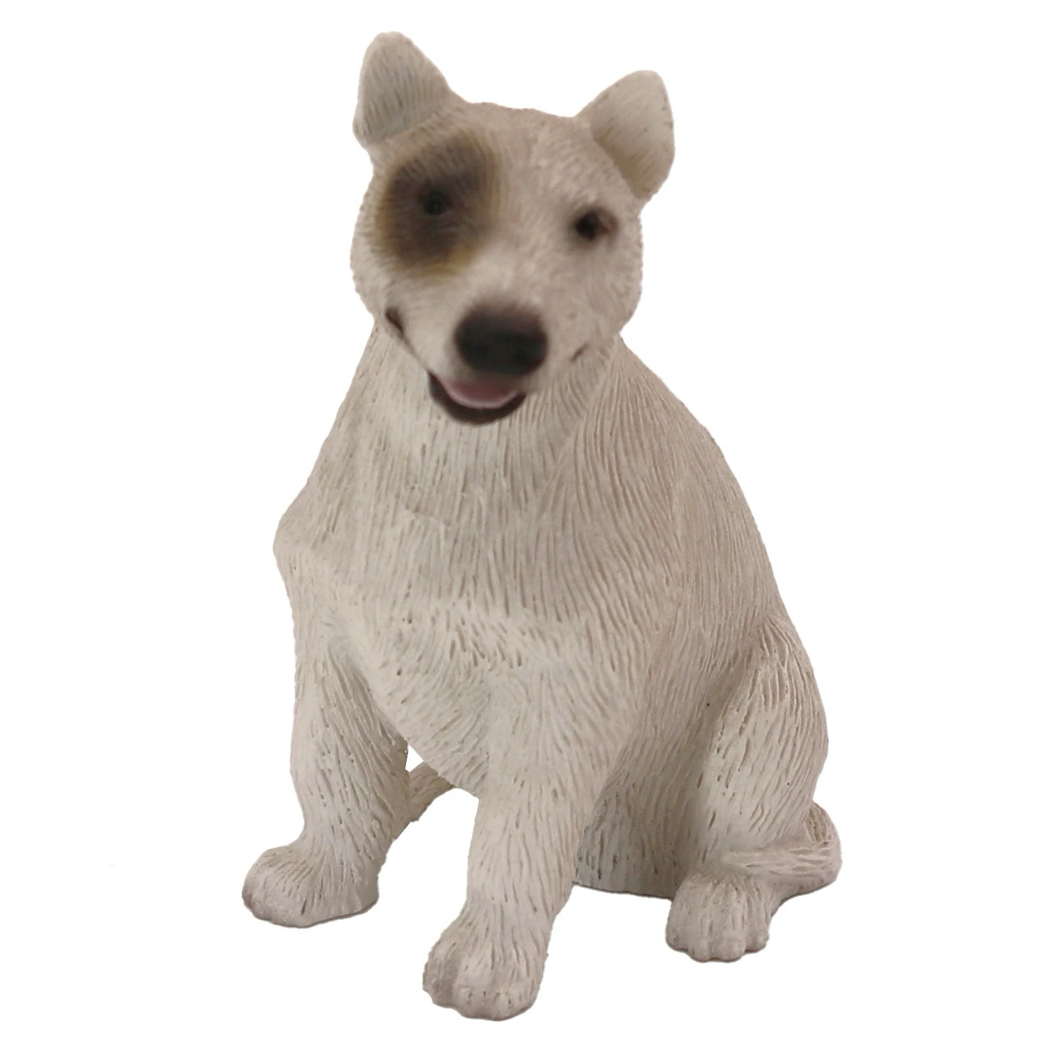 White Bull Terrier dog figurine for cremation urn, front view