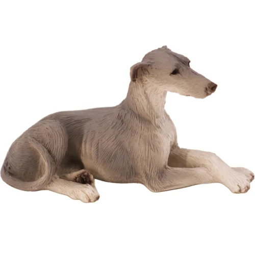 Gray Greyhound dog figurine for cremation urn, side view