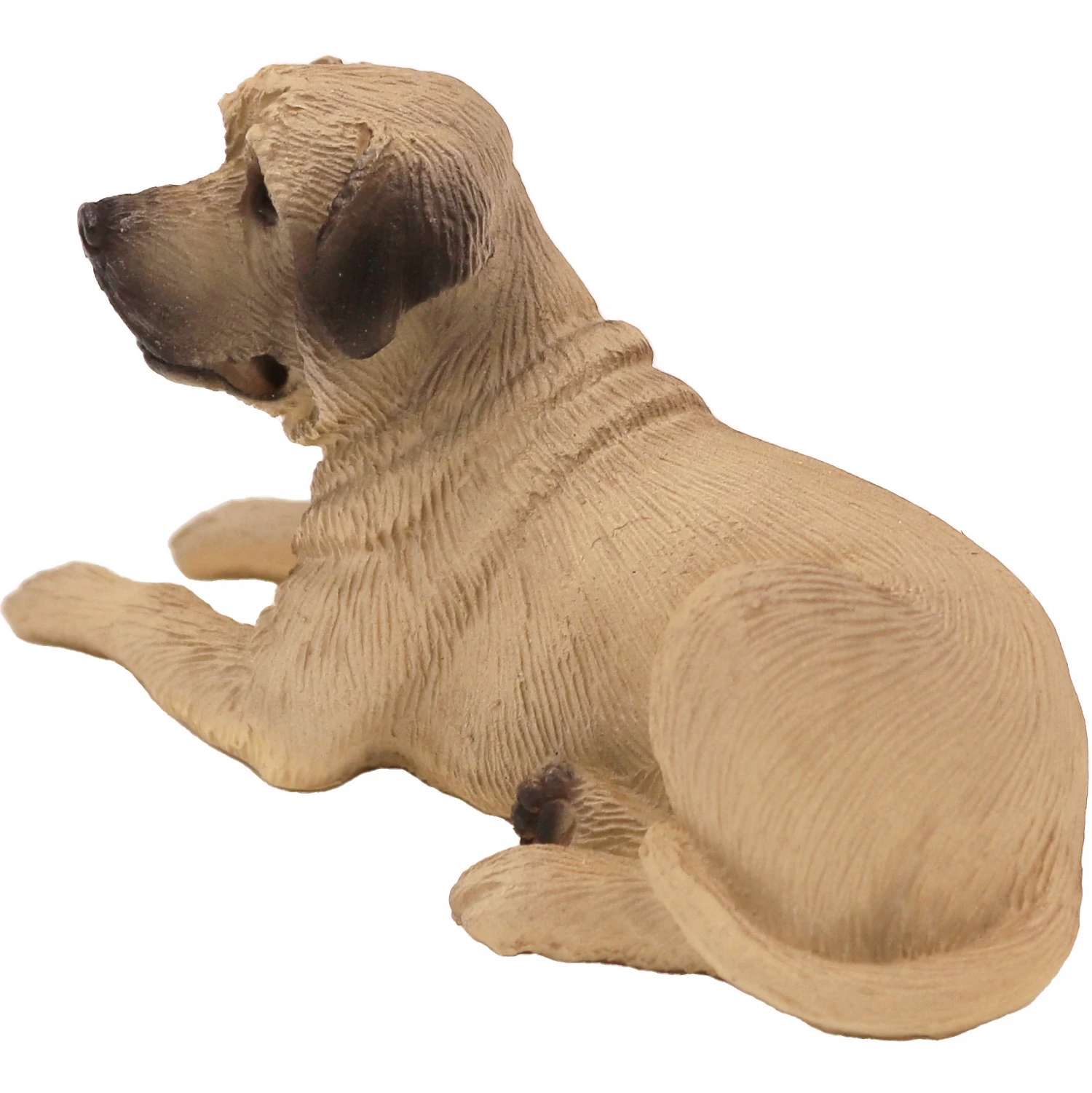 Laying Mastiff dog figurine for cremation urn, rear view