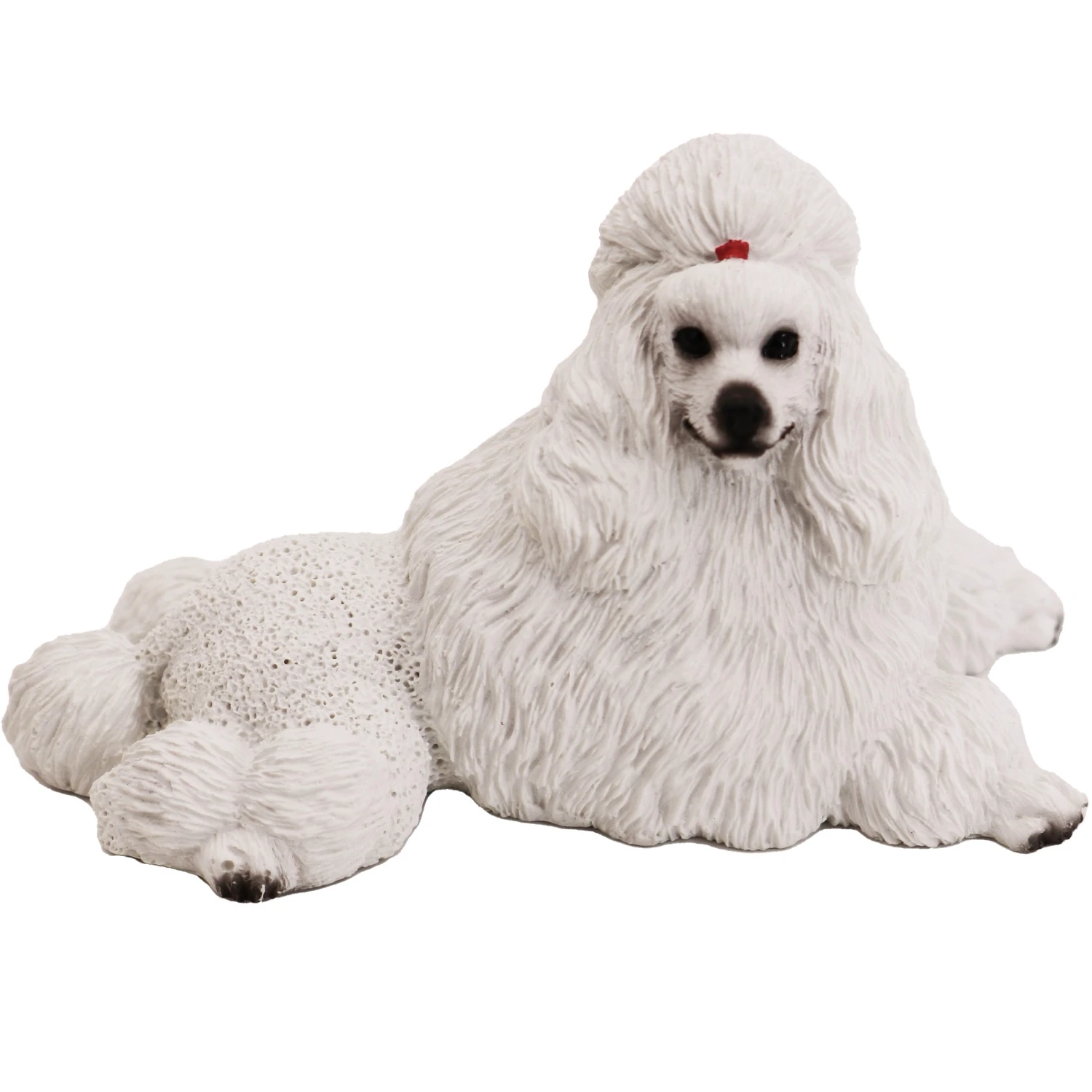 White Poodle front view dog figurine for cremation urn