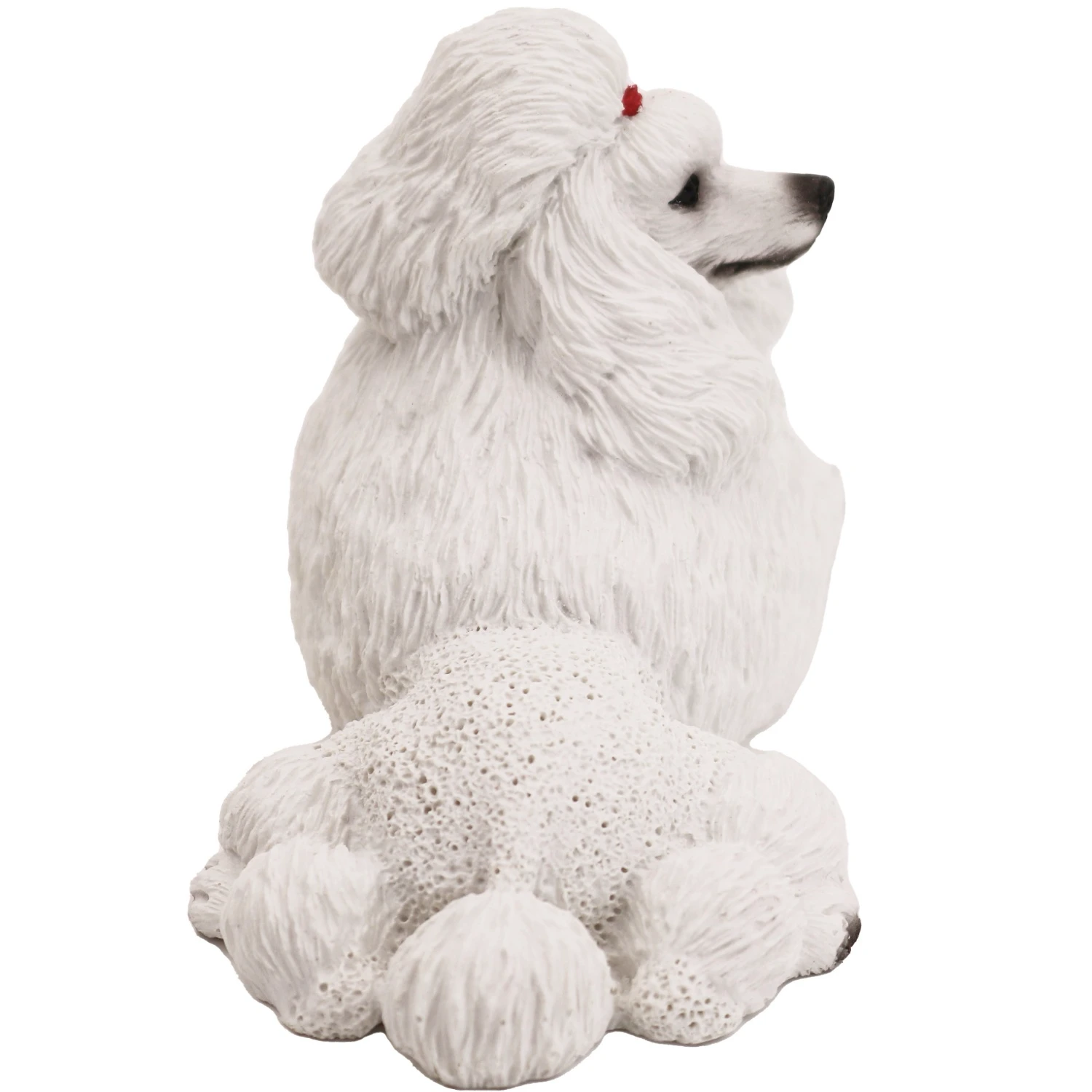White Poodle front side dog figurine for cremation urn