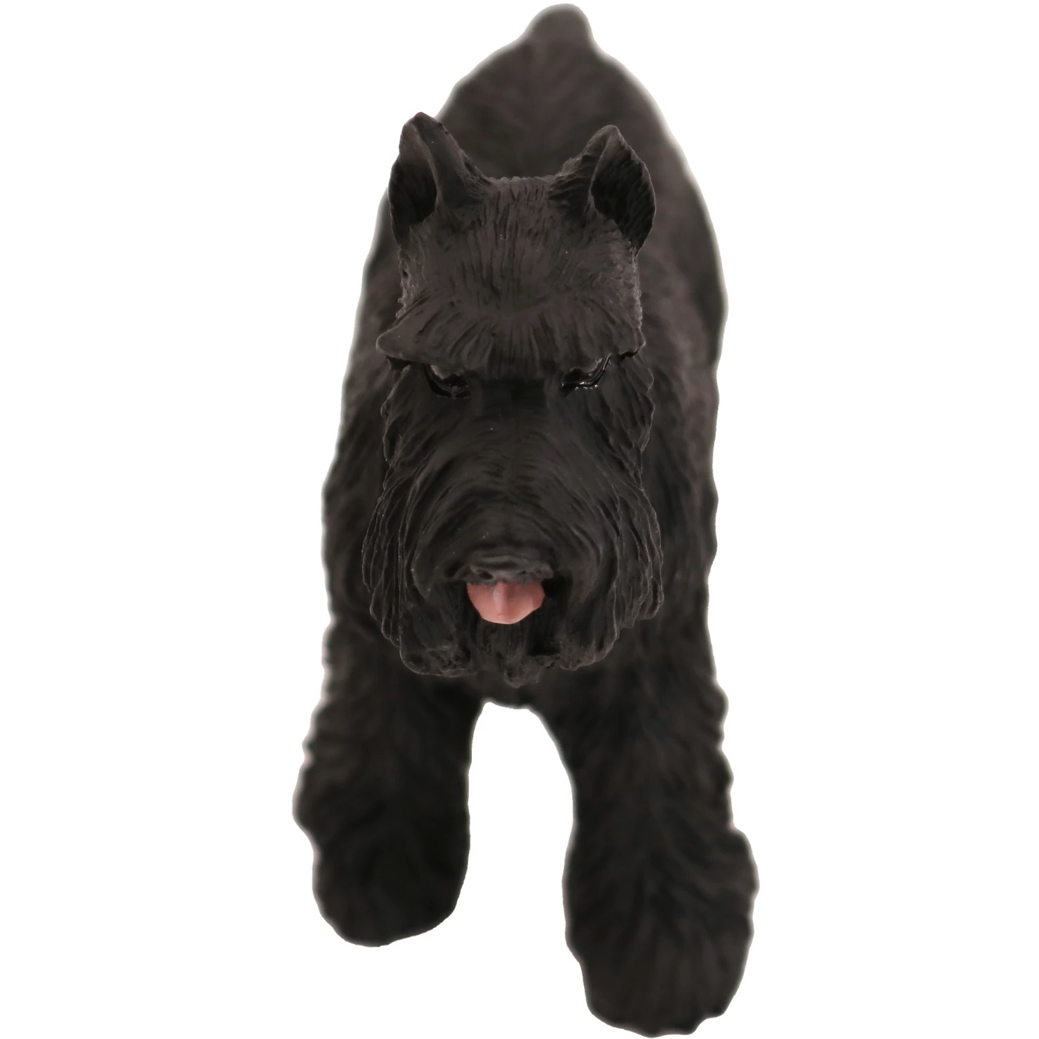 Black ears up Schnauzer front view dog figurine for cremation urn