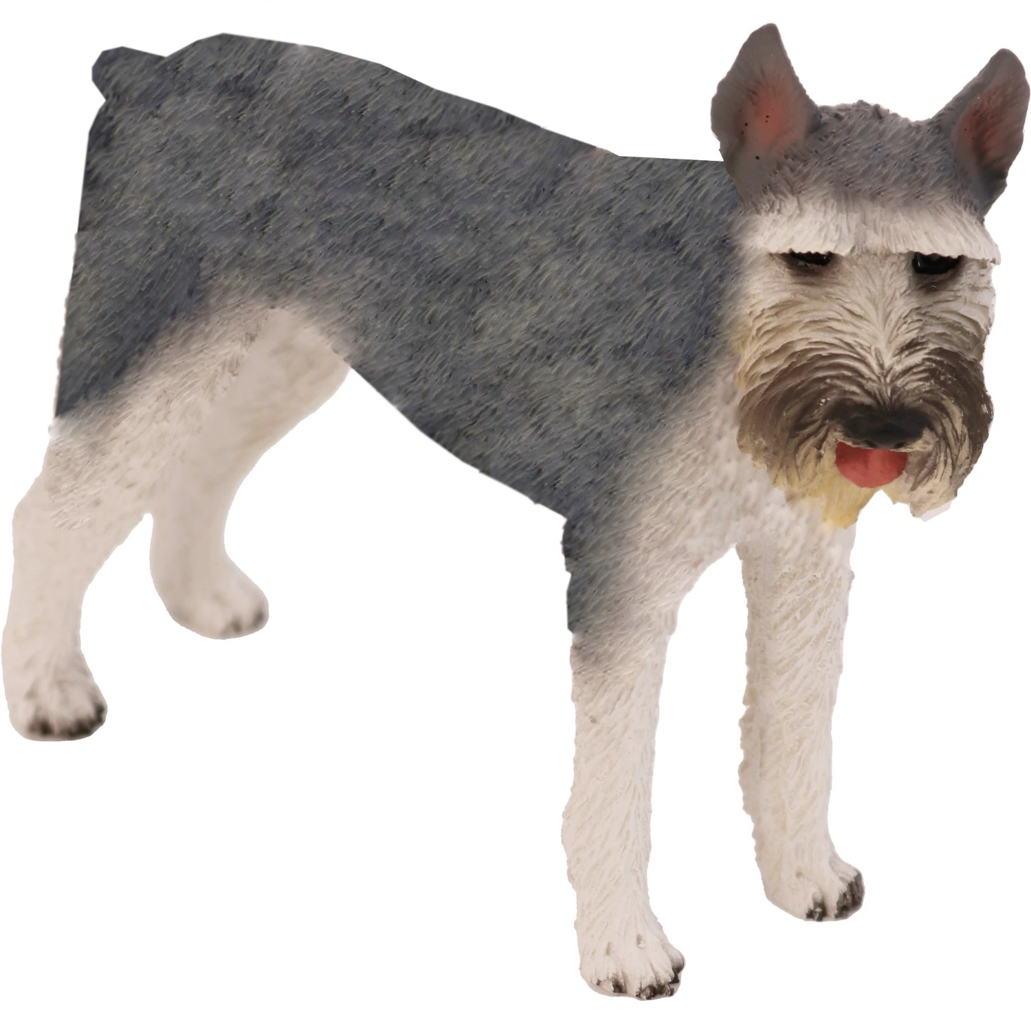 Gray Giant Schnauzer front view dog figurine for cremation urn