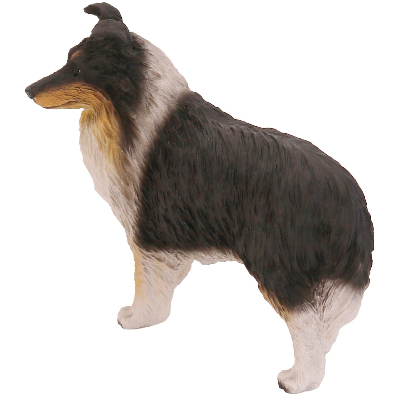 Tricolor Sheltie Shetland Sheepdog side view dog figurine for cremation urn