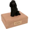 Dog, Poodle, Sitting, Black - Figurine Cremation Urn